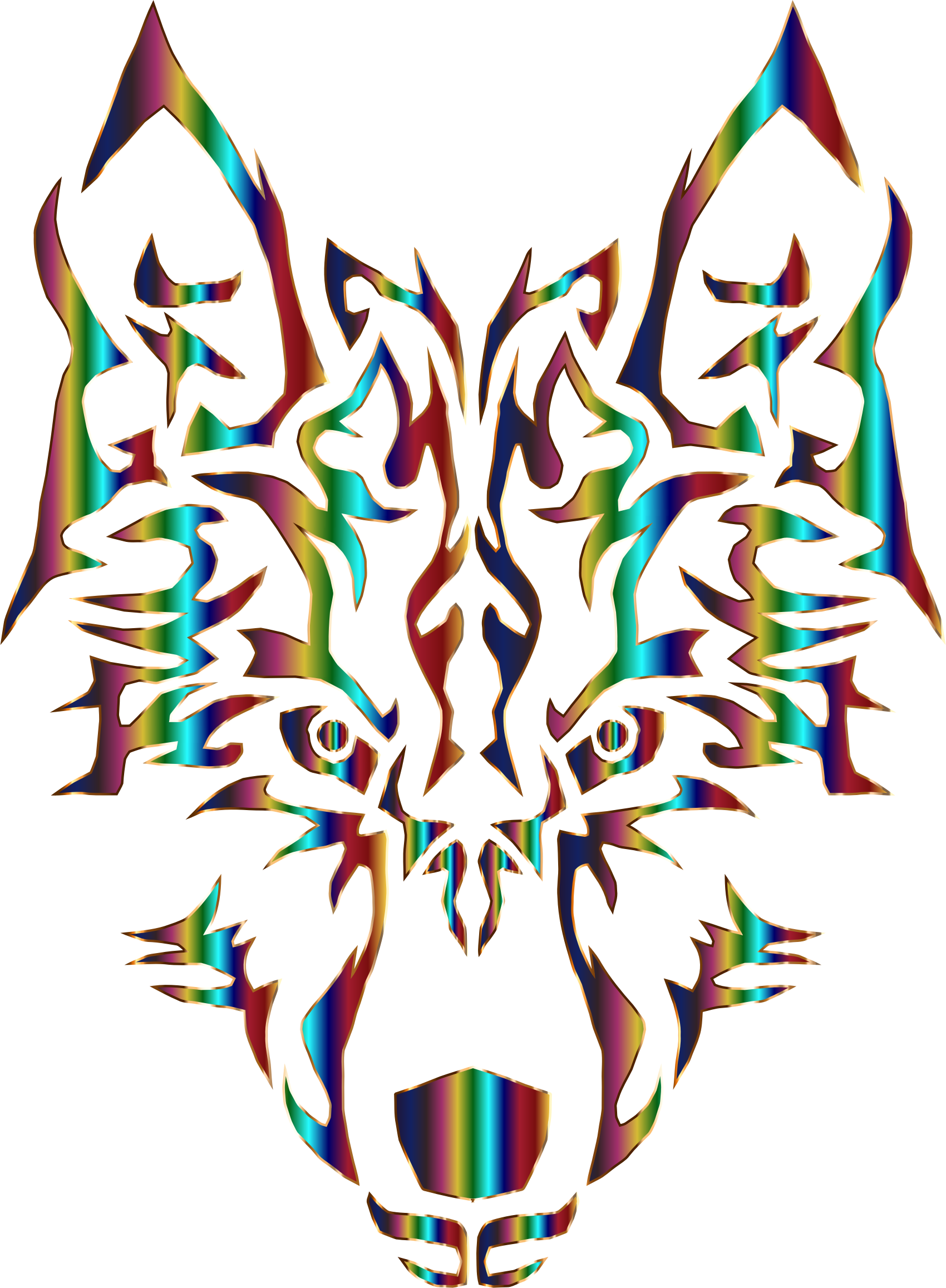 Chromatic Symmetric Tribal No - Wolf Tribal Clipart (1700x2315), Png Download