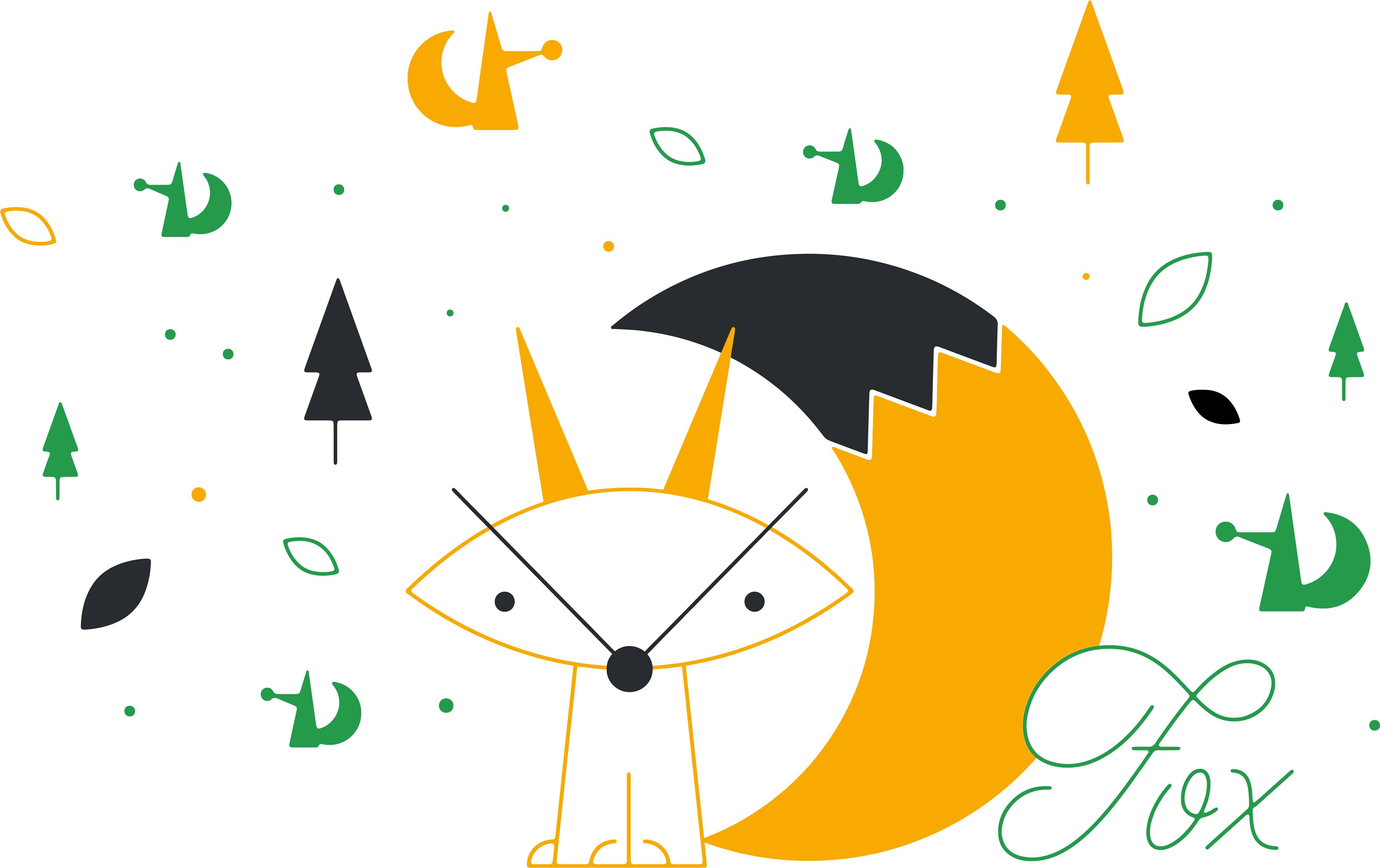 Cartoon Fox Silhouette Clipart (4109x2708), Png Download