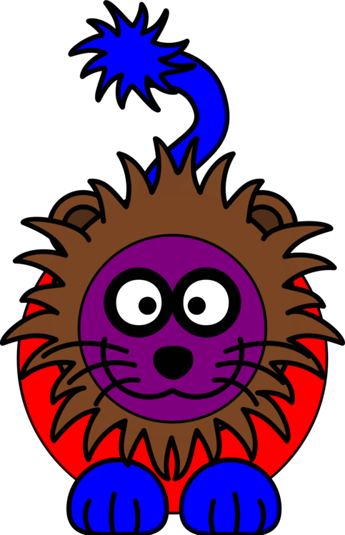 Art,flower,leaf - Cartoon Clipart Lion Animals - Png Download (483x749), Png Download