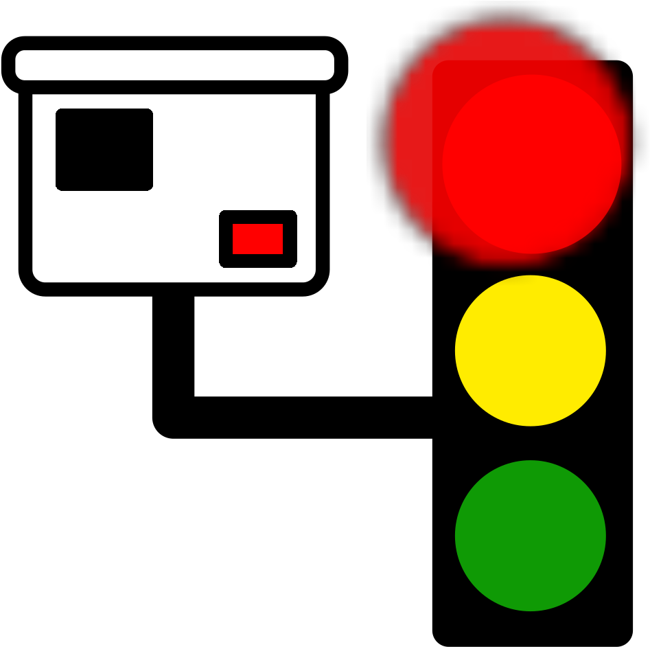 Red Light Camera Svg Clip Arts - Traffic Light Red In Cartoon - Png Download (1024x1024), Png Download