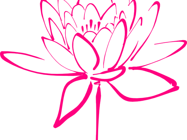 Pretty Flower Cliparts - Lotus Black And White Clip Art - Png Download (640x480), Png Download
