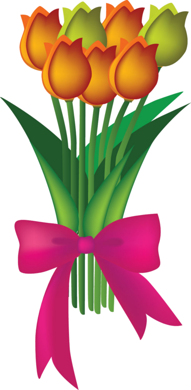 Flower Clipart, Carrie, Flower Art, Clip Art - Tulip Flower - Png Download (393x800), Png Download