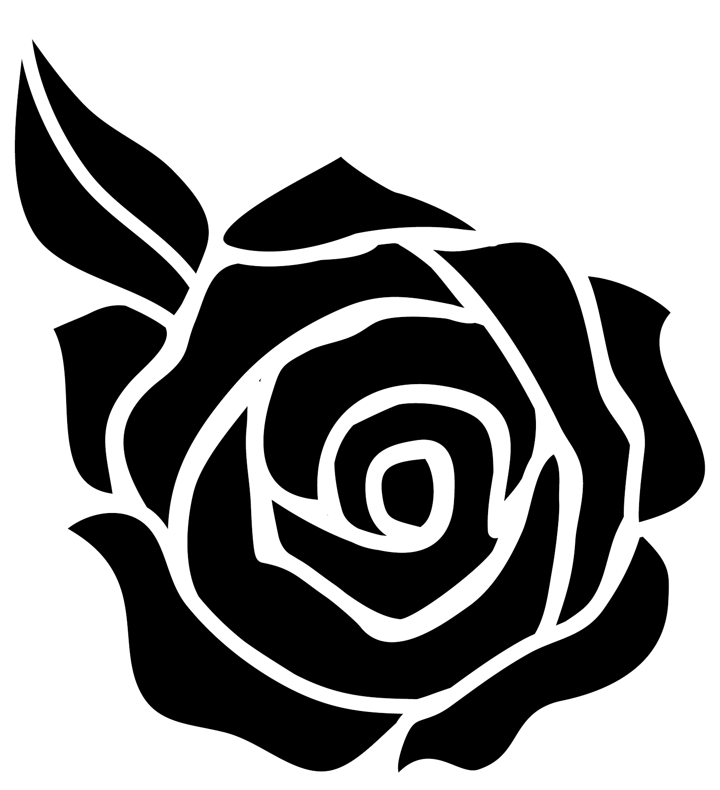 Altar Flower Clipart Black And White Black And White - Rose Black And White Clipart - Png Download (1459x1600), Png Download