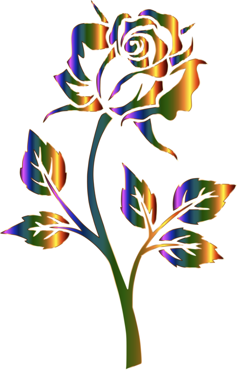 Plant,flora,leaf - Flower Black And White Rose Clipart (480x750), Png Download