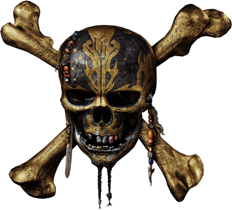 Transparent Pirates Of The Caribbean Clipart - Pirate Skull Png Transparent (784x710), Png Download