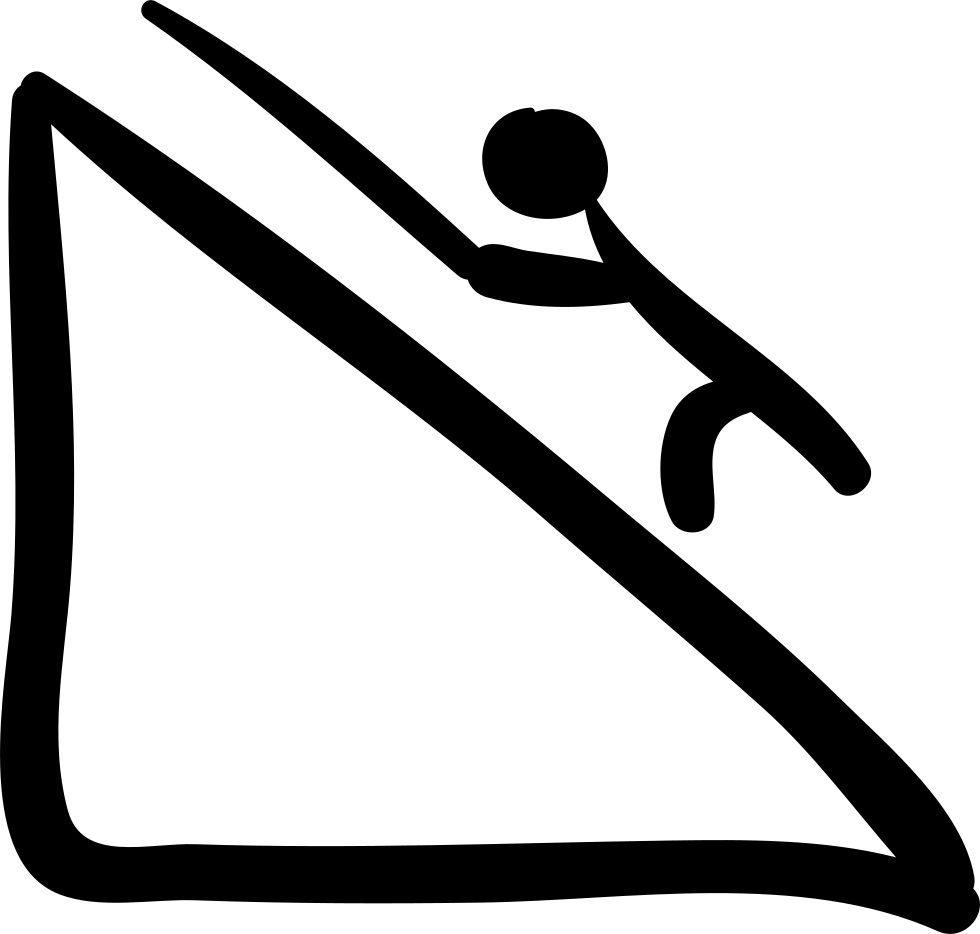 Climber Climbing A Mountain Hand Drawn Sportive Scene - Imagen De Escalar Para Dibujar Clipart (980x934), Png Download