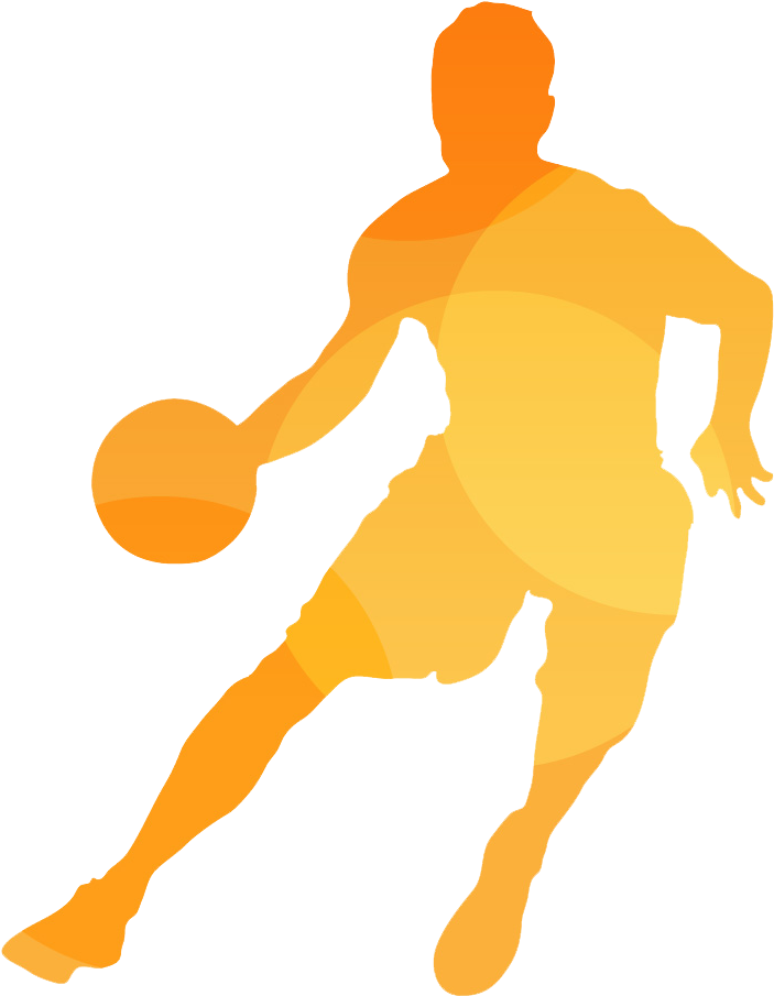 Basketball Icon Png Icon Png Basketball Football Transparent - Silhouette Basketball Player Png Clipart (703x905), Png Download