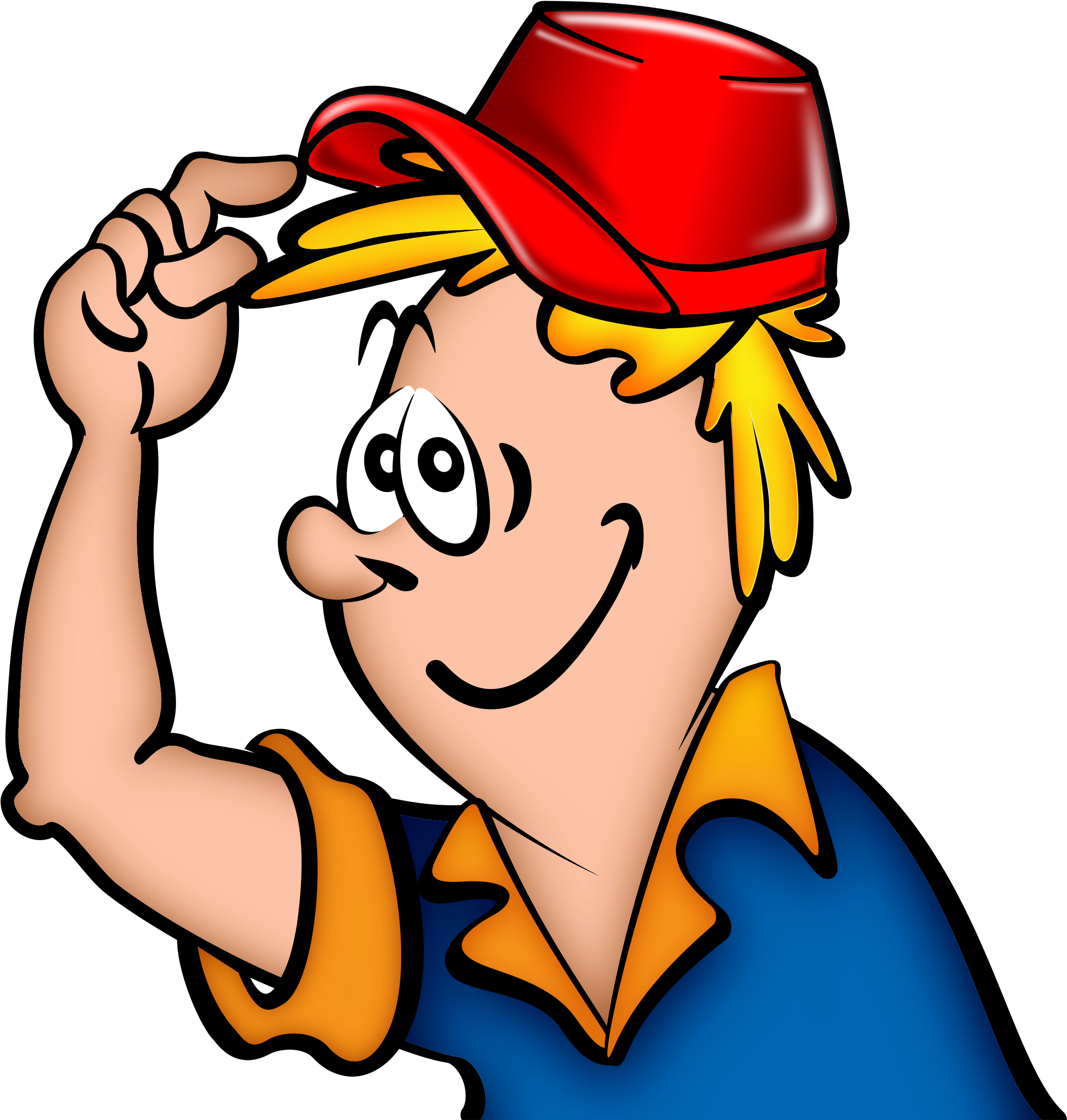 Boy In Red Cap - Put On A Hat Clipart (2400x2400), Png Download