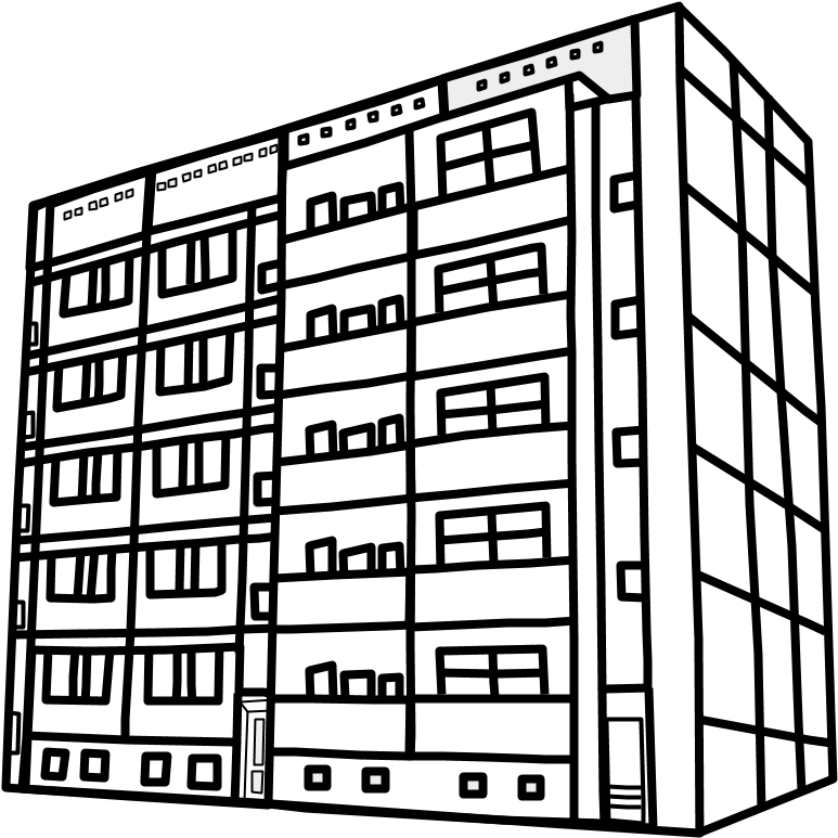 Apartment Buildings Clipartshare - Apartment Clipart Black And White - Png Download (816x1056), Png Download