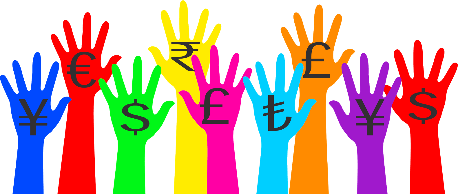 Hands Up Clipart Png Transparent Png (1581x669), Png Download