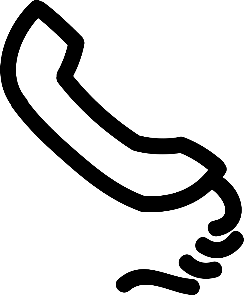 Telephone Auricular Hand Drawn Outline - Phone Cable Icon Png Clipart (810x980), Png Download