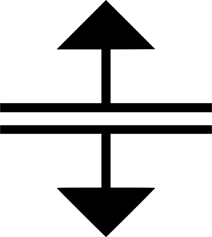 Split Arrow Png - Drag Up And Down Icon Clipart (876x980), Png Download