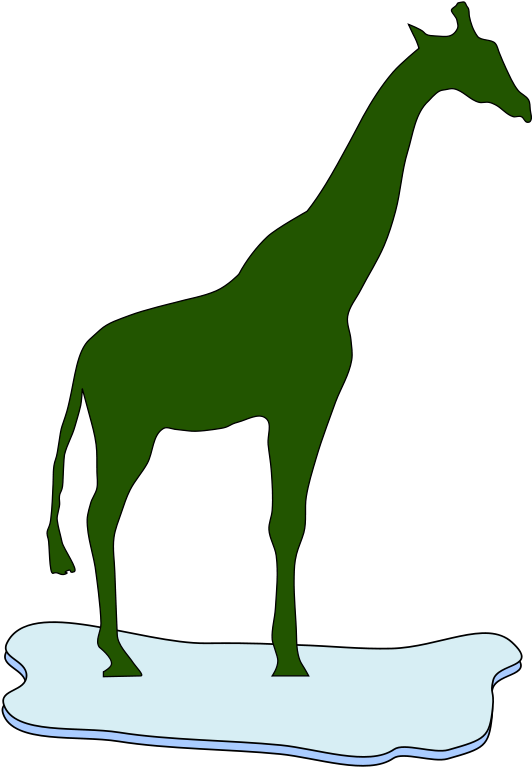 Giraffe Silhouette Png Clipart (553x800), Png Download
