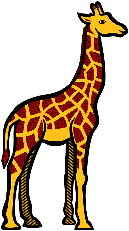 Giraffe Clipart - Coloured Picture Of Giraffe - Png Download (468x800), Png Download