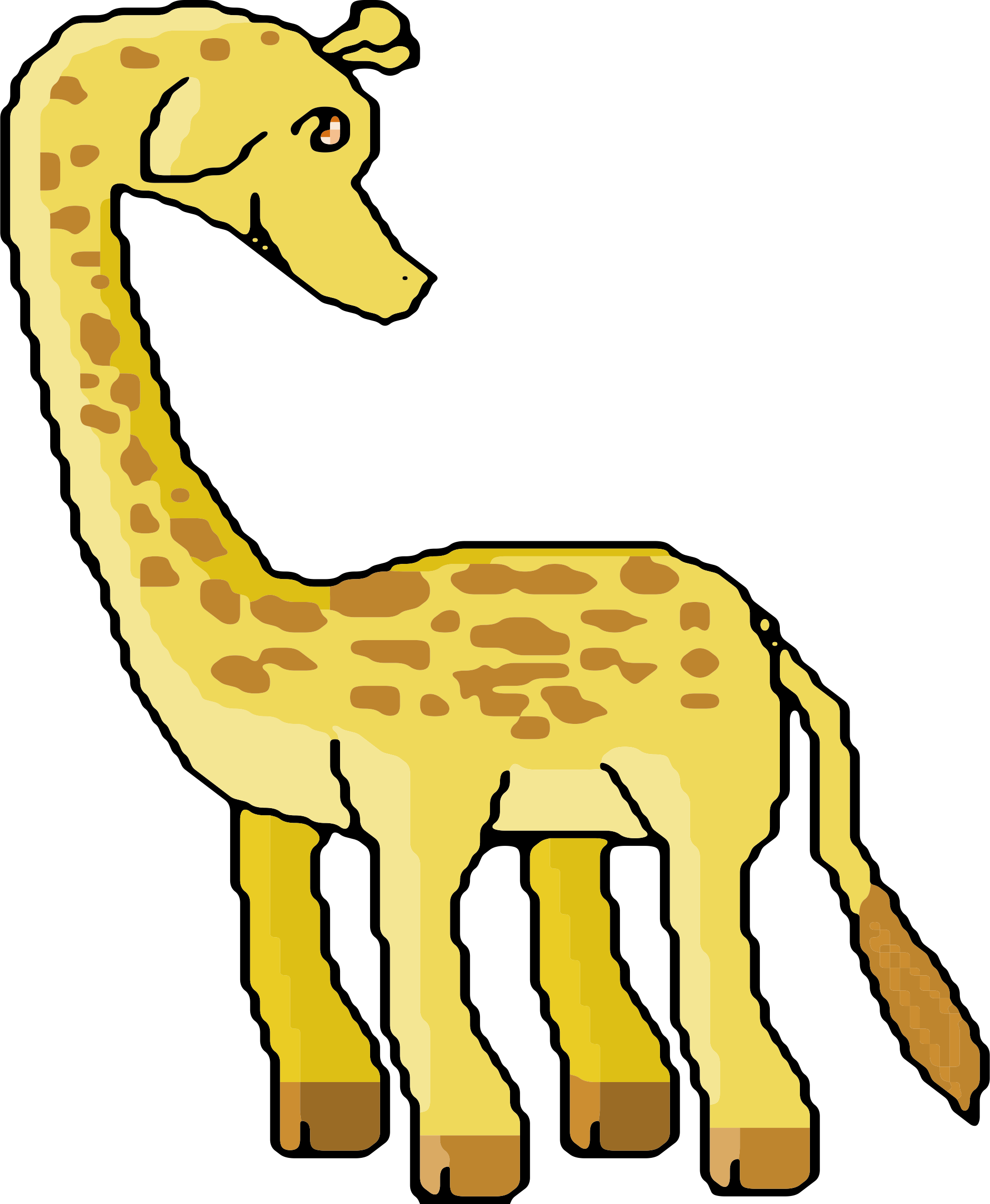 Bit Icons Png - Giraffe Clipart (1974x2400), Png Download