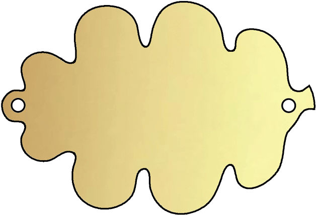 Blank Oak Leaf Plaque By Metallic Garden Clipart (800x471), Png Download