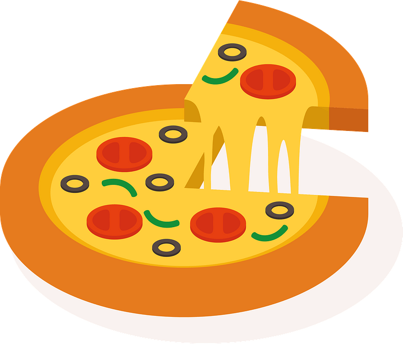 Pizza Slice Food Clipart - Pizza - Png Download (800x683), Png Download