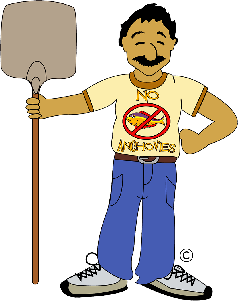 Pizza Tim Character ™ © No Anchovies - Cartoon Clipart (883x1080), Png Download