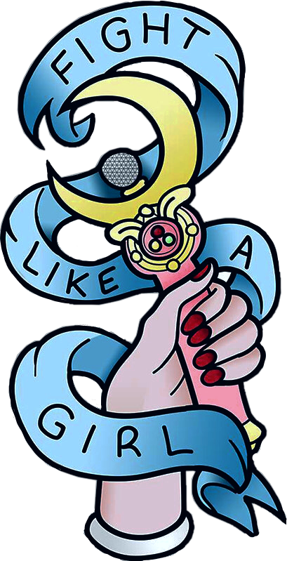 Sailor Moon Holding Cat Tattoo Clipart (409x799), Png Download