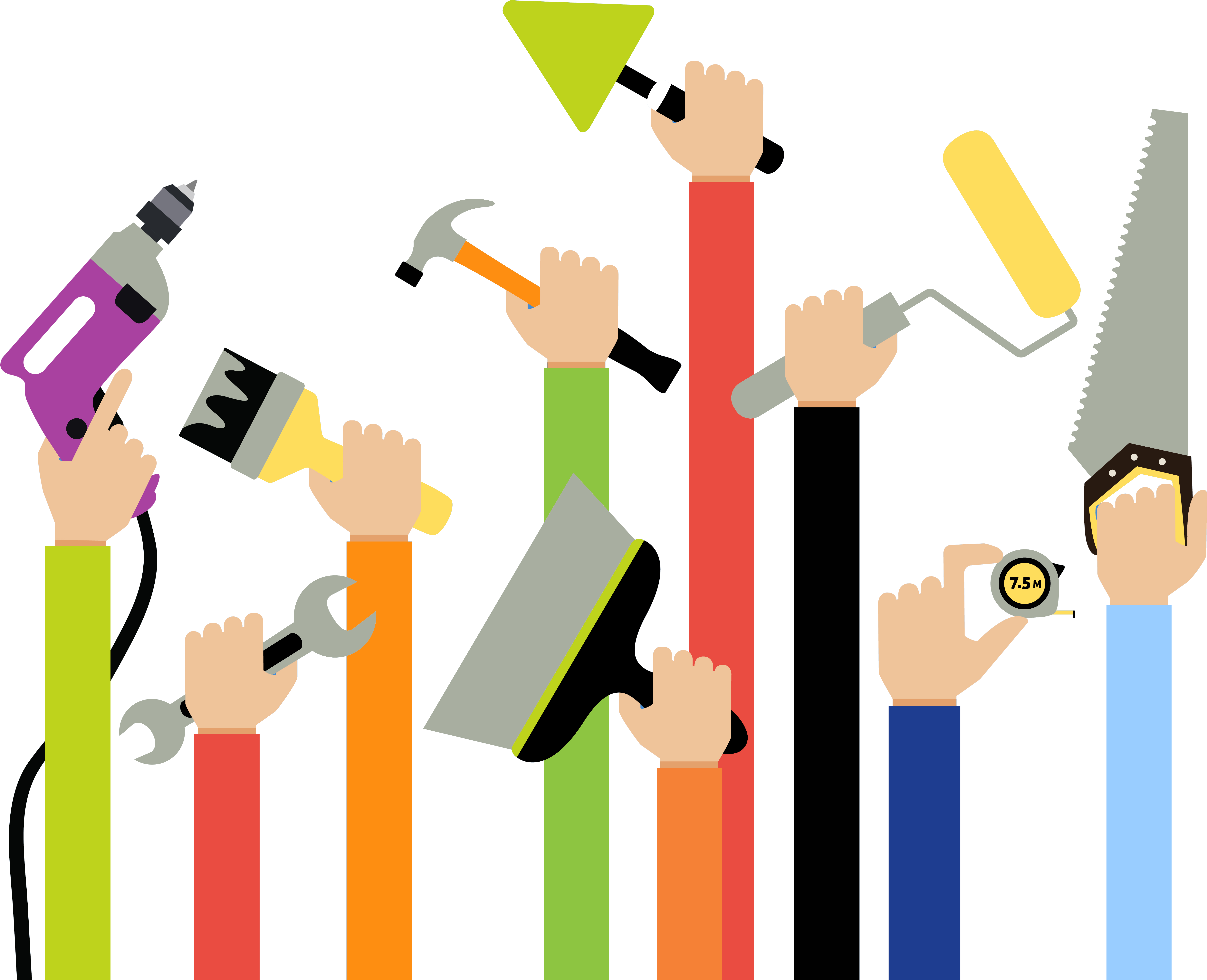 Le Secteur Du Bricolage Utilise L"envoi D"alerte Sms - Bricolage Png Clipart (6520x5350), Png Download