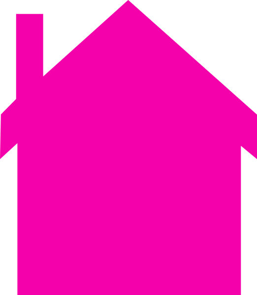 Pink House Silhouette Clip Art - Pink House Clipart - Png Download (522x598), Png Download