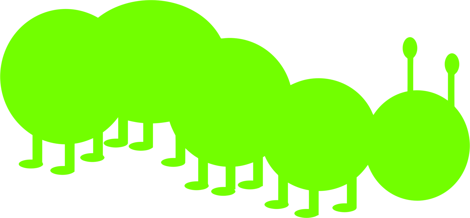 Heart,plant,leaf - Silhouette Of A Caterpillar Clipart (1611x750), Png Download