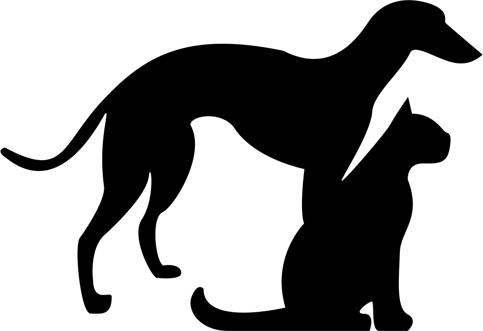 Cat And Dog Silhouette Clipart Jpg Transparent Library - Cat And Dog Silhouette Png (982x672), Png Download