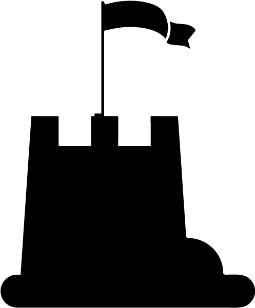 Sandcastle Silhouette Clipart (750x750), Png Download