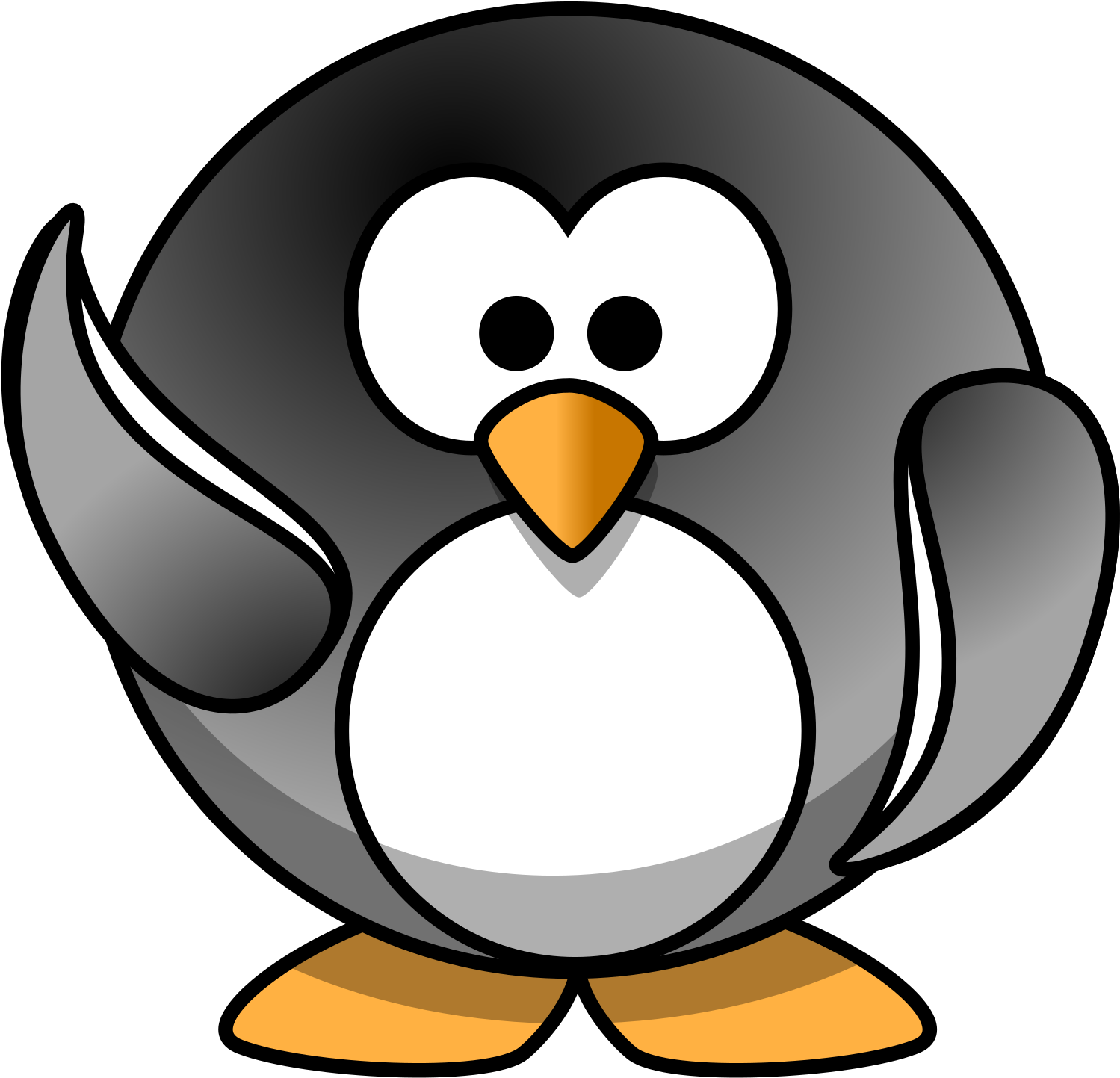 Penguin Clipart Black And White - Png Download (1600x1600), Png Download