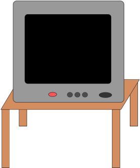 Tv On The Table Cartoon Clipart (600x600), Png Download