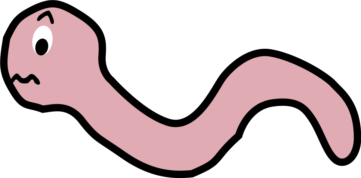 Funny Earthworm By Palomaironique - Cartoon Worm No Background Clipart (1200x593), Png Download