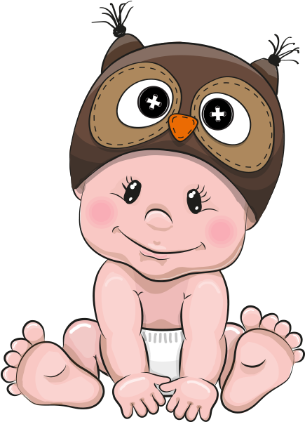 Clipart Baykuş Bebek - ิ Baby Cartoon Png Transparent Png (532x600), Png Download