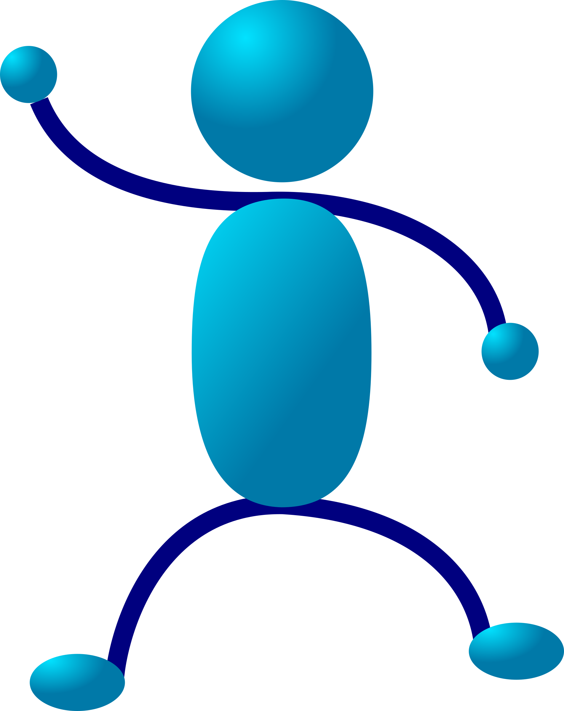 Transparent Stick Person Png - Blue Stickman Clipart (1903x2400), Png Download