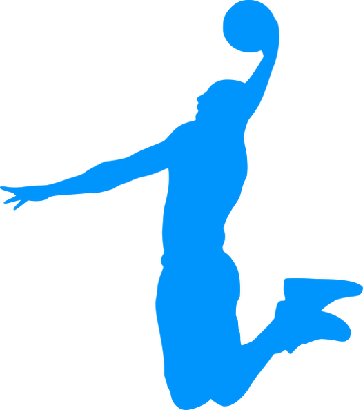 Silhouette Basket 05 - Basketball Players Clipart Blue - Png Download (526x594), Png Download