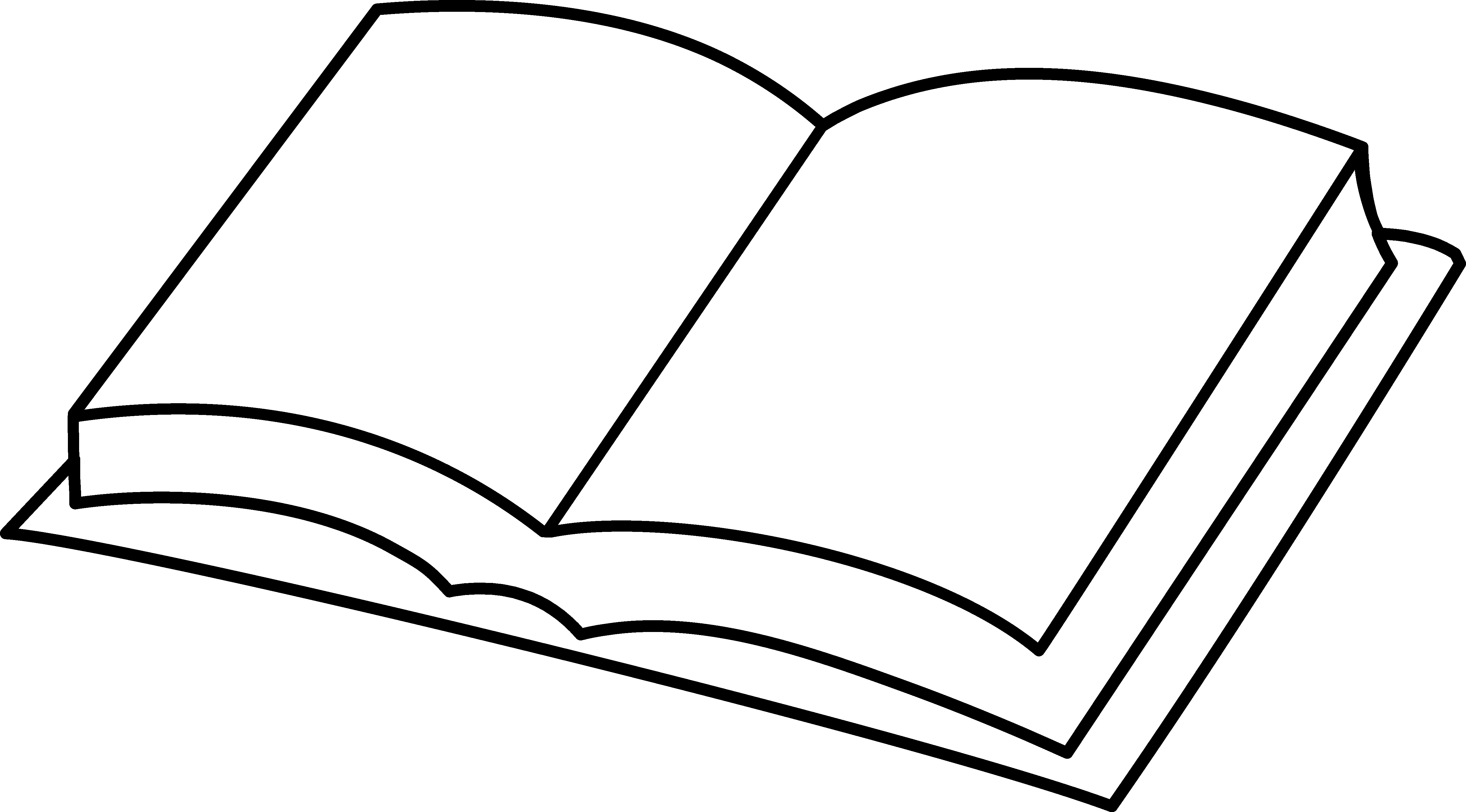 Book Line Art - Libro Abierto Para Colorear Clipart (5226x2896), Png Download