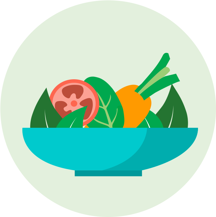 Meal Clipart Salad - Plate Of Fruits And Vegetables Cartoon - Png Download (720x720), Png Download