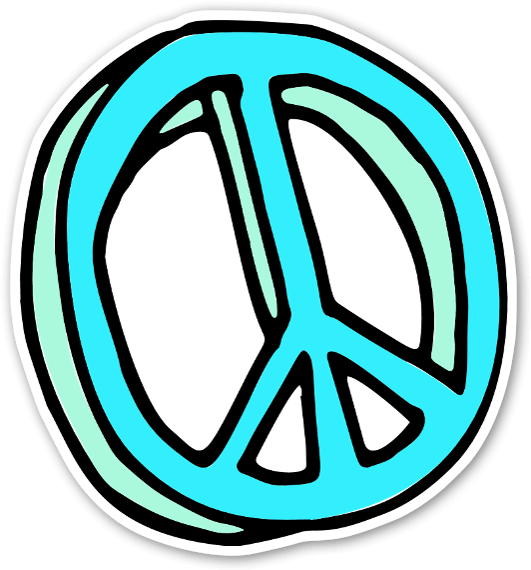 Handdrawn Peace Sign Sticker, Put Is On A Car Or A - Hand Drawn Peace Sign Png Clipart (563x600), Png Download