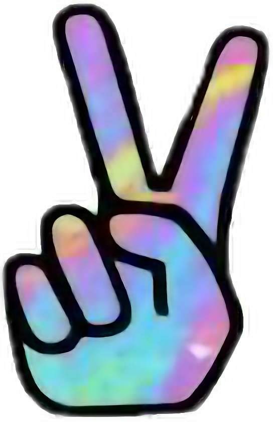 #peace #colorful #blue #black #tumblr #yellow #pink - Peace Sign Sticker Clipart (544x840), Png Download
