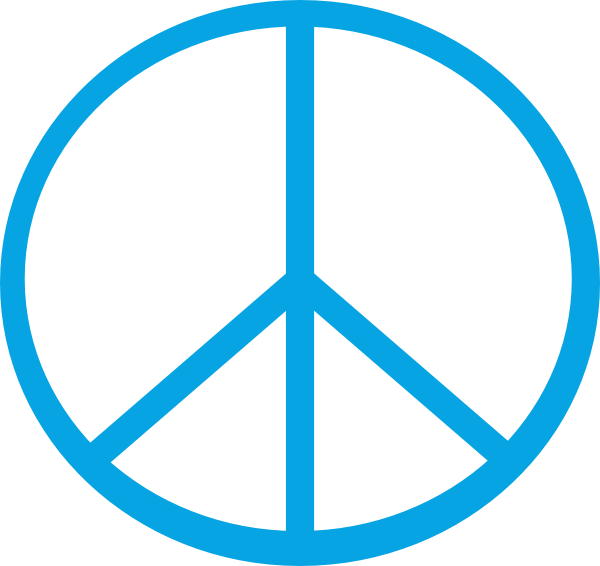 Transparent Blue Peace Sign Clipart (600x566), Png Download
