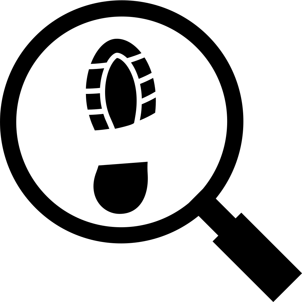 Footprint - Magnifying Glass And Print Clipart (980x981), Png Download
