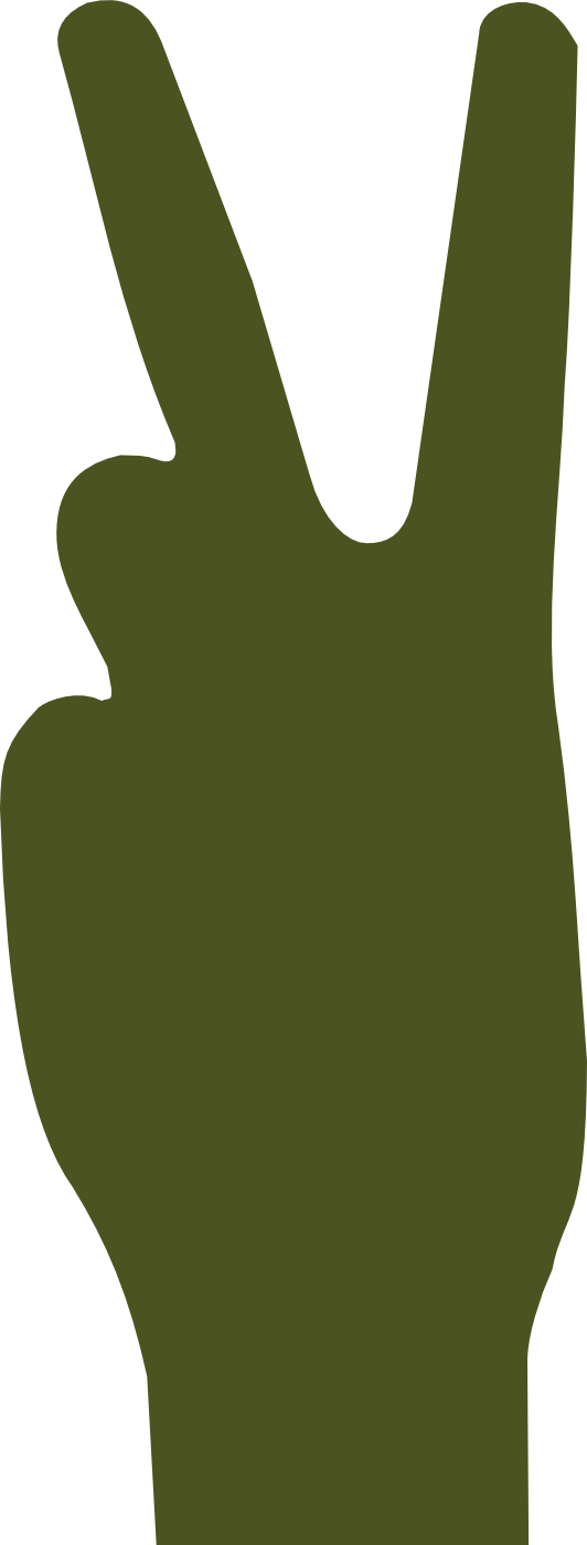 Army Green V Sign Peace Svg Scalable Vector Graphics Clipart (532x1400), Png Download