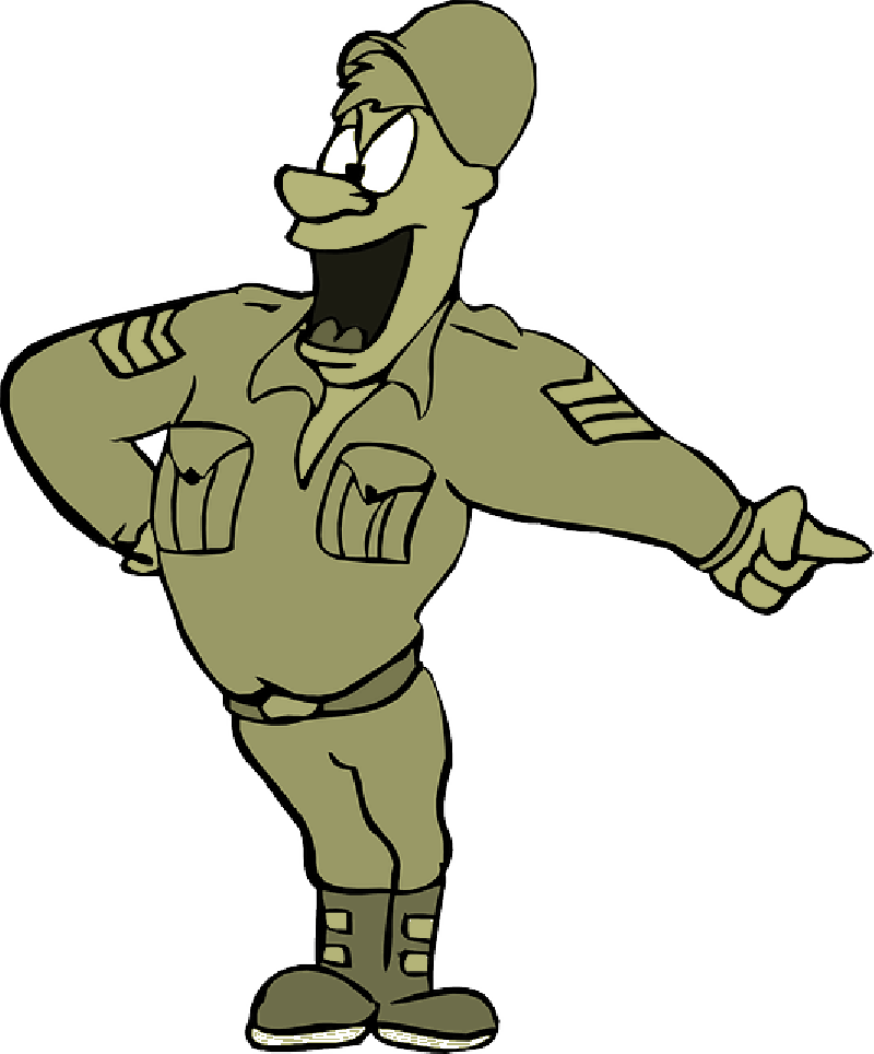 Army, Soldier, Military, Uniform, Commander, Command - Drill Sergeant Clipart - Png Download (800x964), Png Download