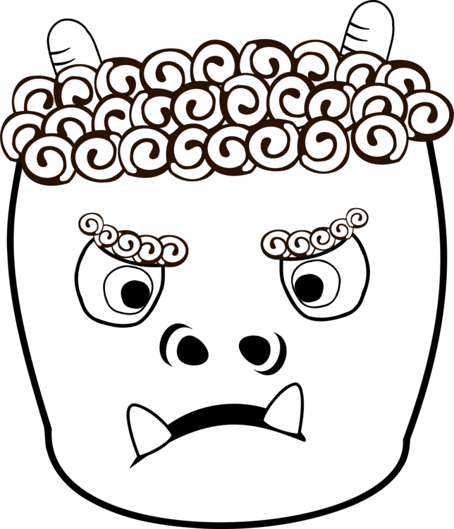 Drawing Japanese Devil Transparent Png Clipart Free - Japanese Oni Drawing (644x750), Png Download