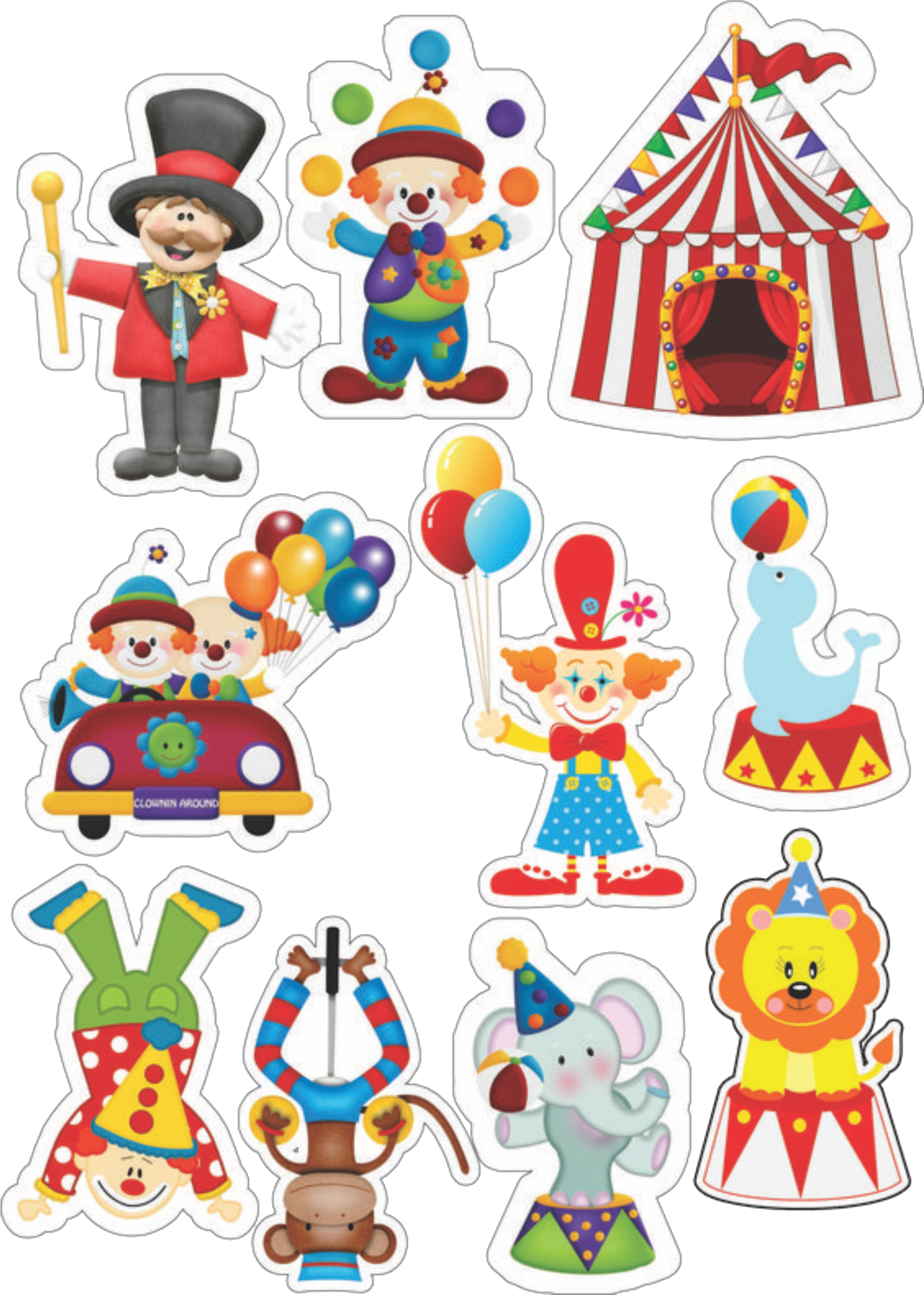 Topo De Bolo Palhaço Para Imprimir Clipart (2481x3508), Png Download