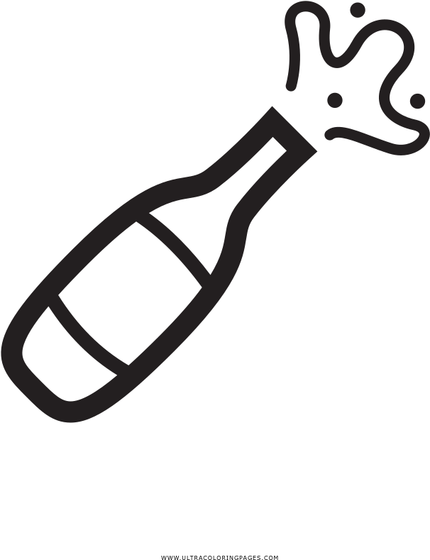 Champagner Ausmalbilder - Cartoon Clipart (1000x1000), Png Download