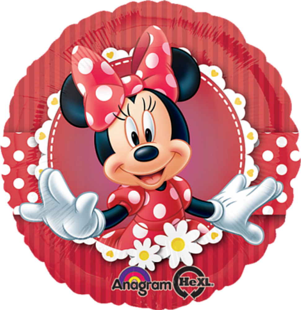 Folienballon Minnie Mouse - Minnie Mouse Foil Balloon Clipart (1000x1000), Png Download