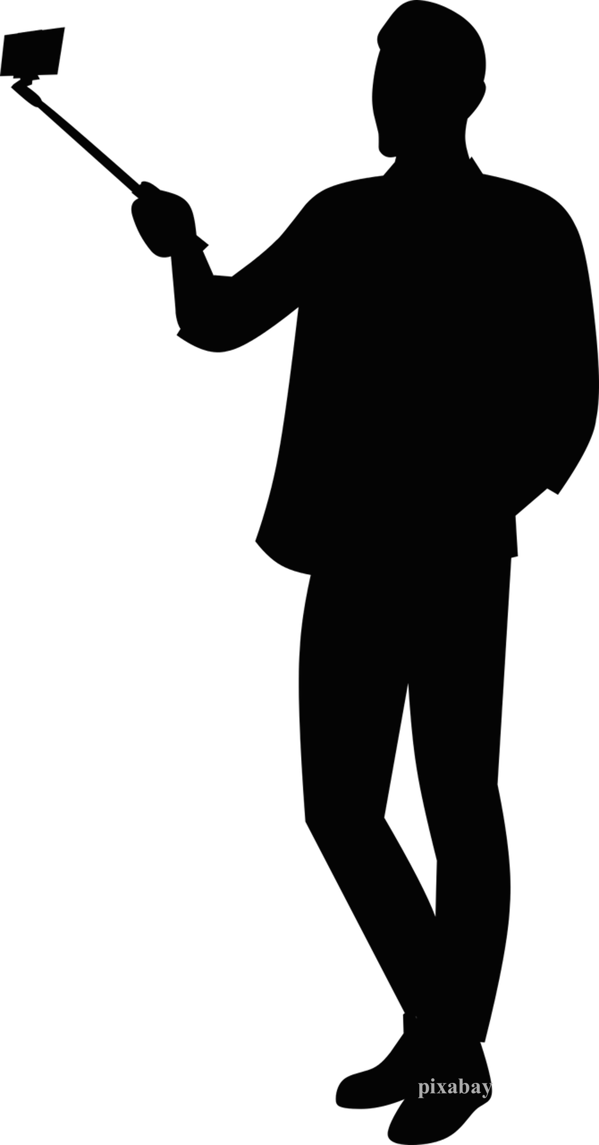 Selfie Silhouette Transparent Clipart (1206x2304), Png Download