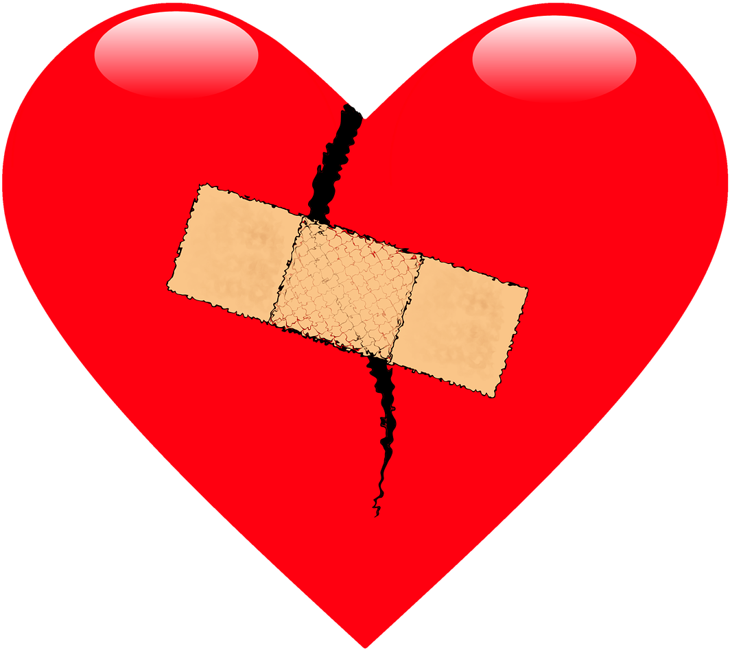 Patched Up Heart Clipart (1280x1032), Png Download