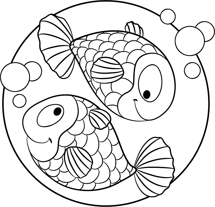 Fische - Line Art Clipart (876x847), Png Download