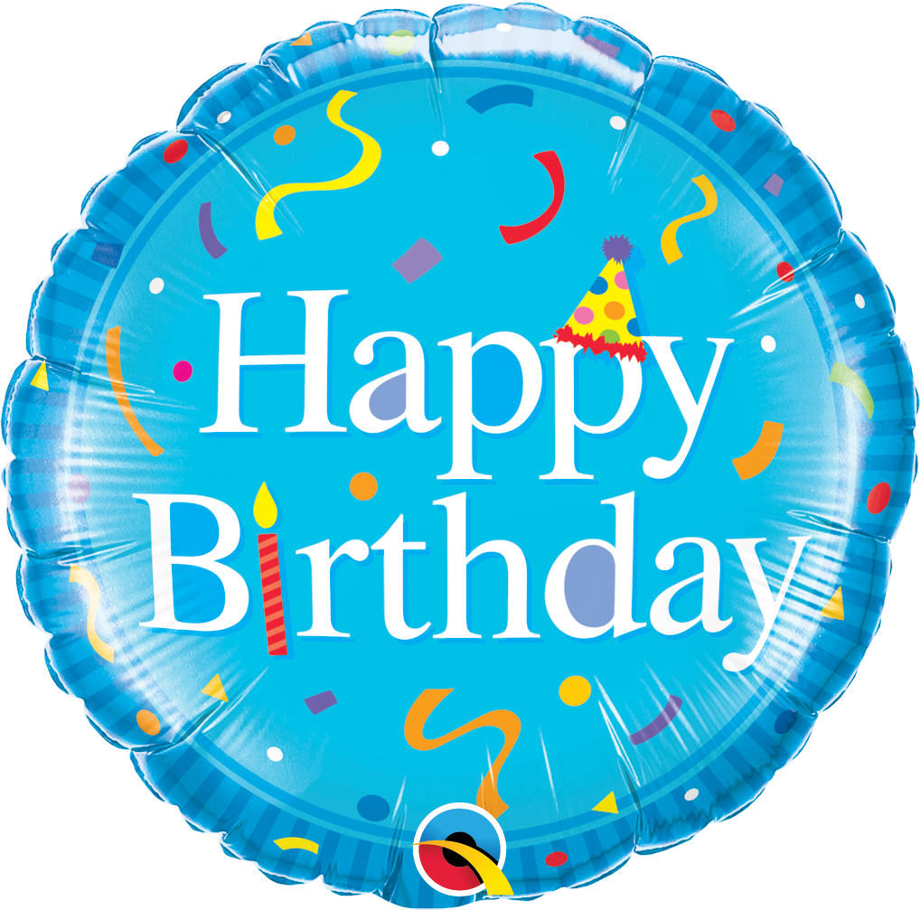 Happy Birthday Balloon Blue Clipart (1018x1007), Png Download